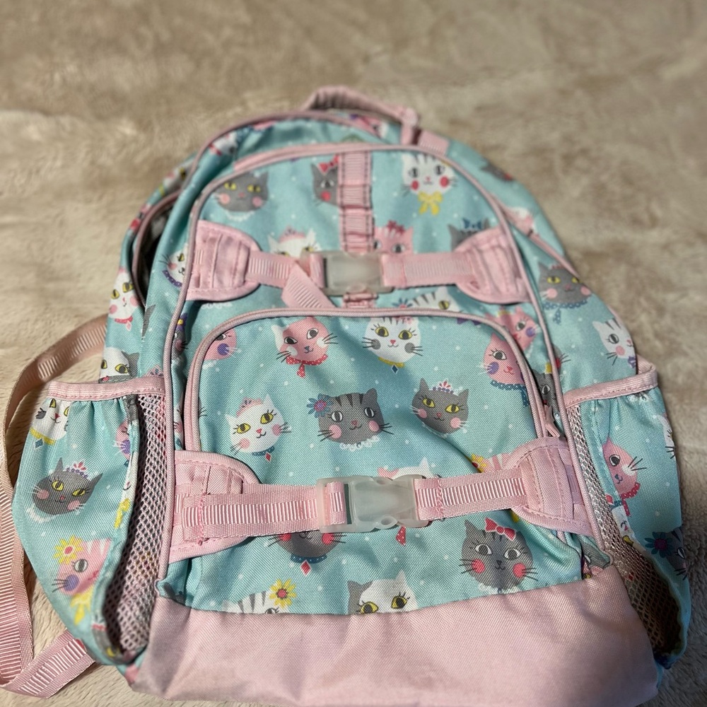 Pottery Barn Kids Pink and Blue Animal Print Backpack